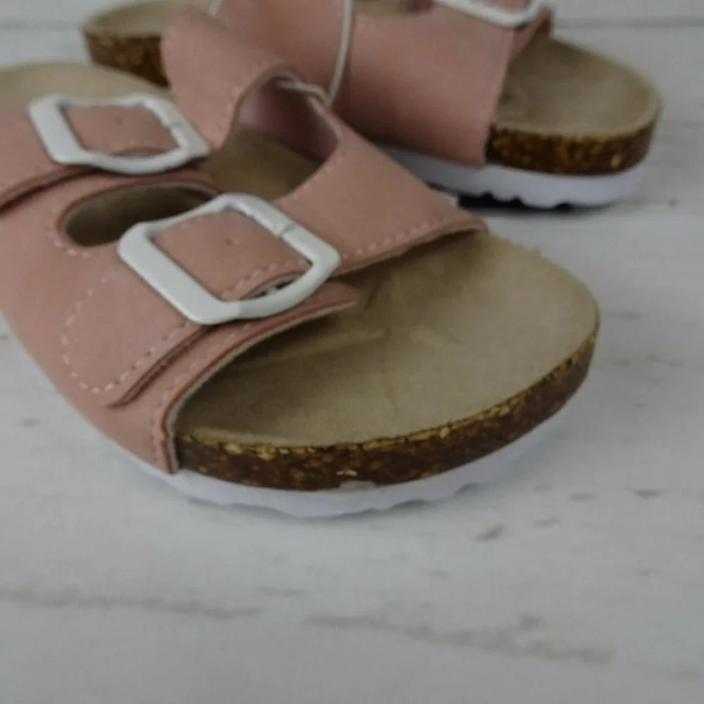 Tommy Bahama Girl's Sandals Double Strap Slip-On Shoes Blush Pink NWT M 12/13